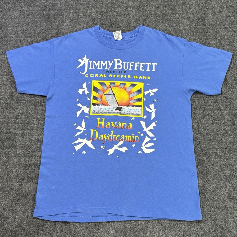 Vintage 1997 Jimmy Buffett Coral Reefer Band T-Shirt Men's XL Blue 90s Tour Tee